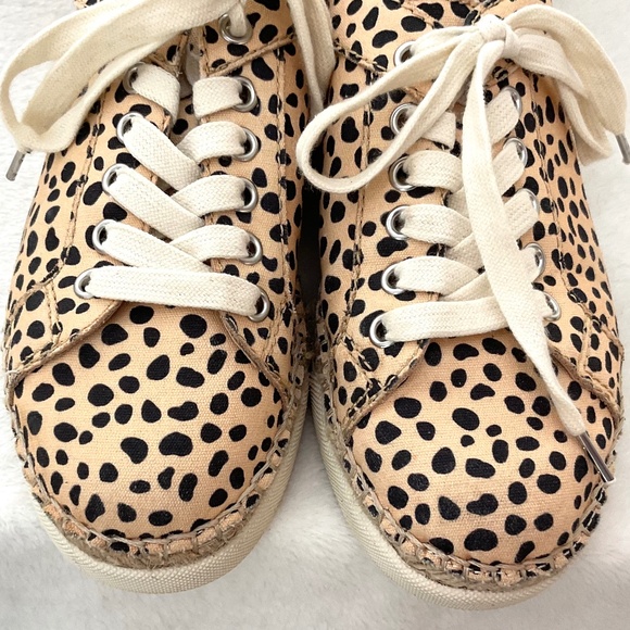Leopard Print Dolce Vita Morris Espadrille Glitter Embossed Lace Up Sneaker Sz 8 - Picture 5 of 15